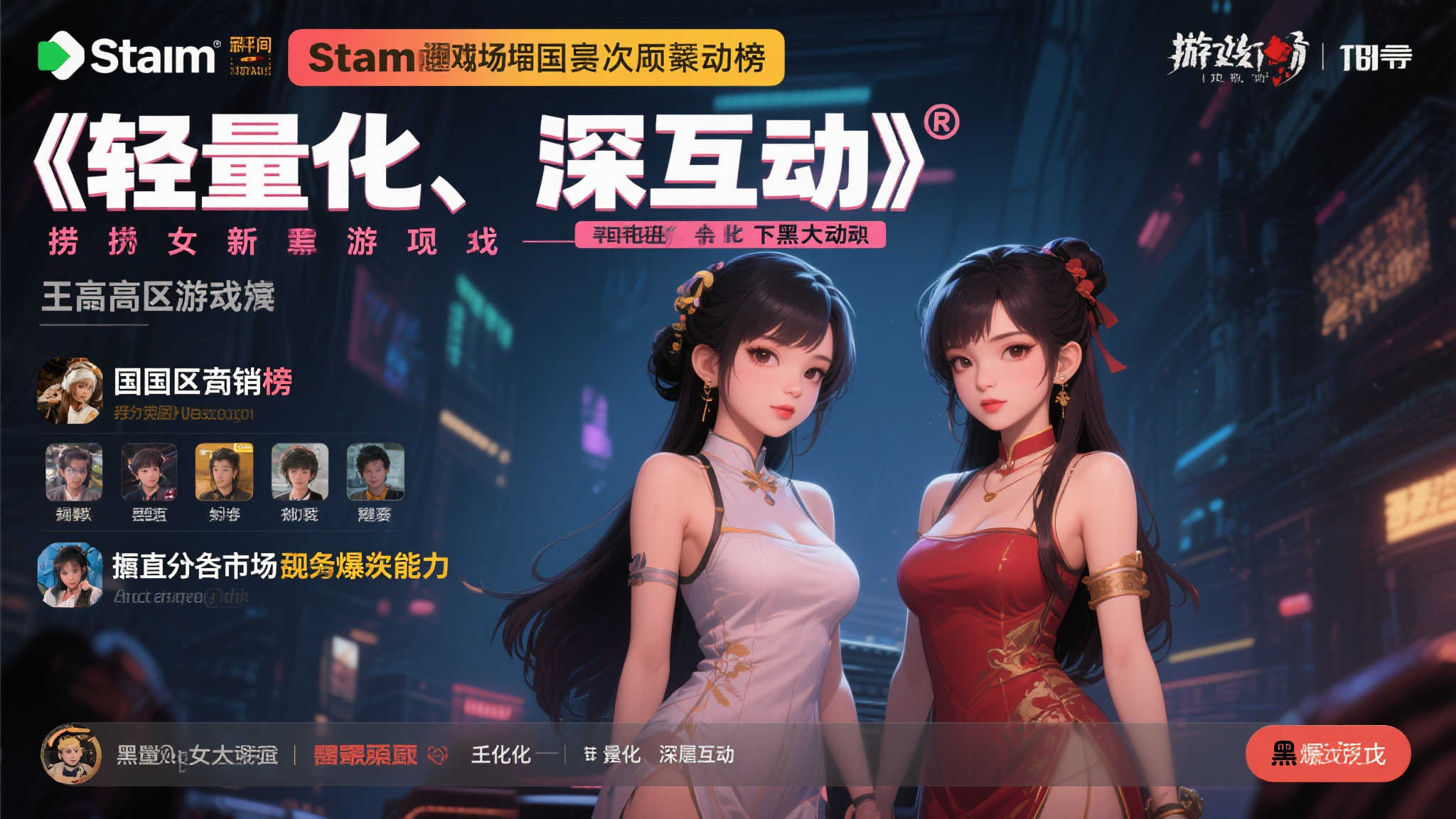 《捞女游戏》登顶Steam国区热销榜！超越《黑神话》